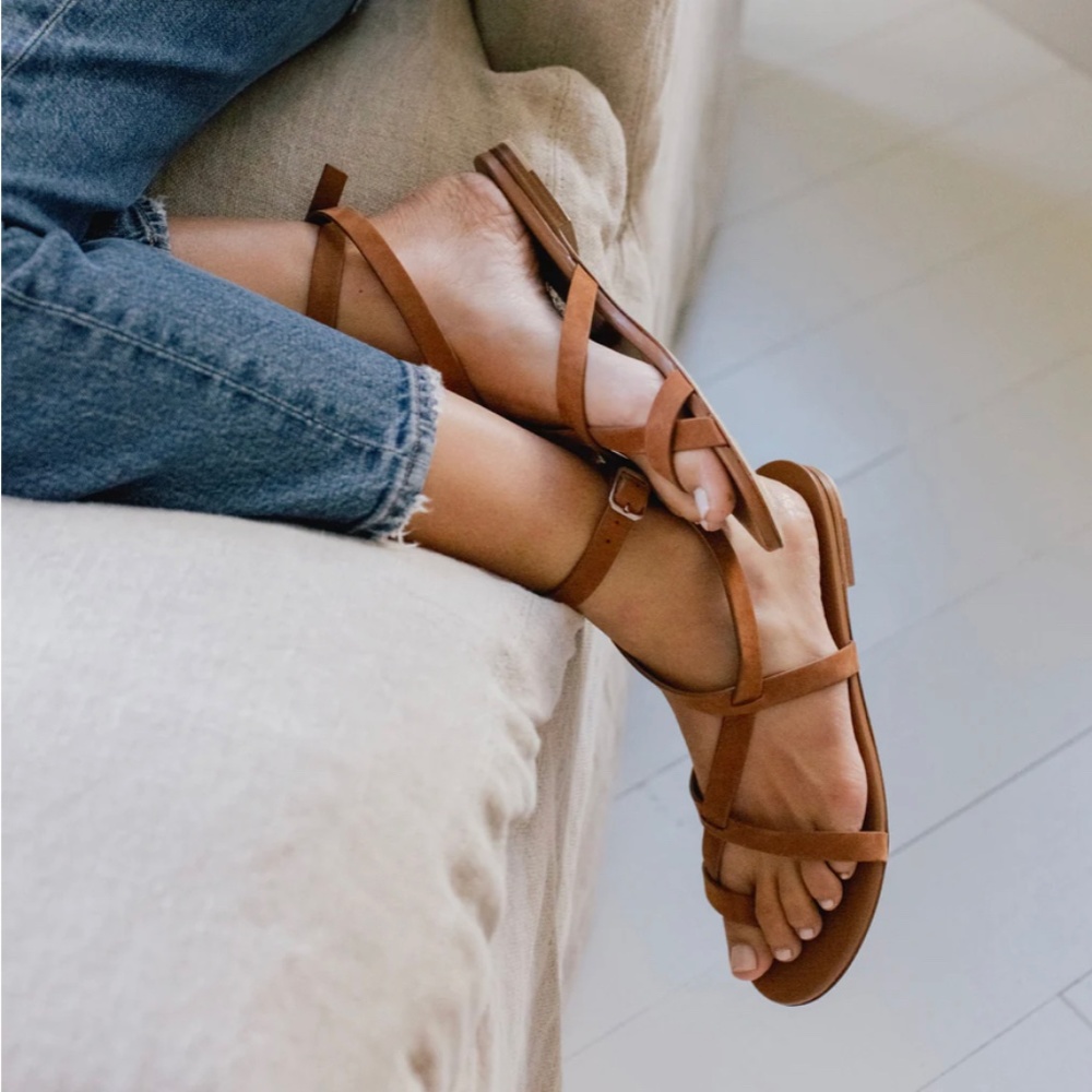 NEW Jenni Kayne Oiled Leather Strappy Sandal 39